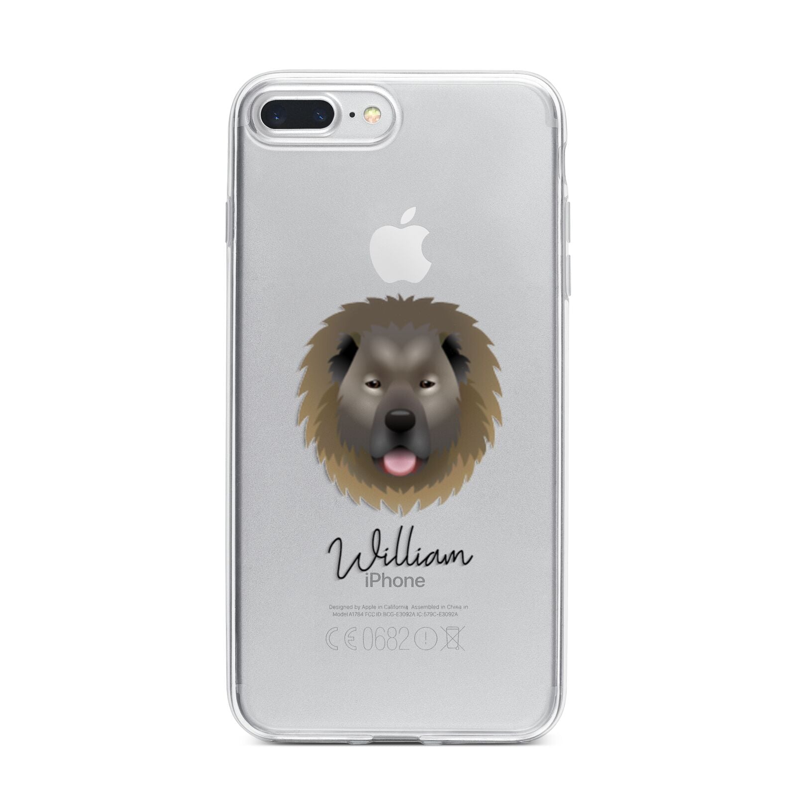 Causasian Shepherd Personalised iPhone 7 Plus Bumper Case on Silver iPhone