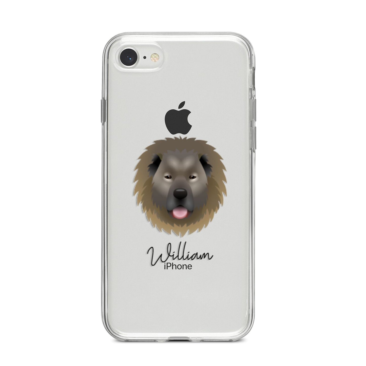 Causasian Shepherd Personalised iPhone 8 Bumper Case on Silver iPhone