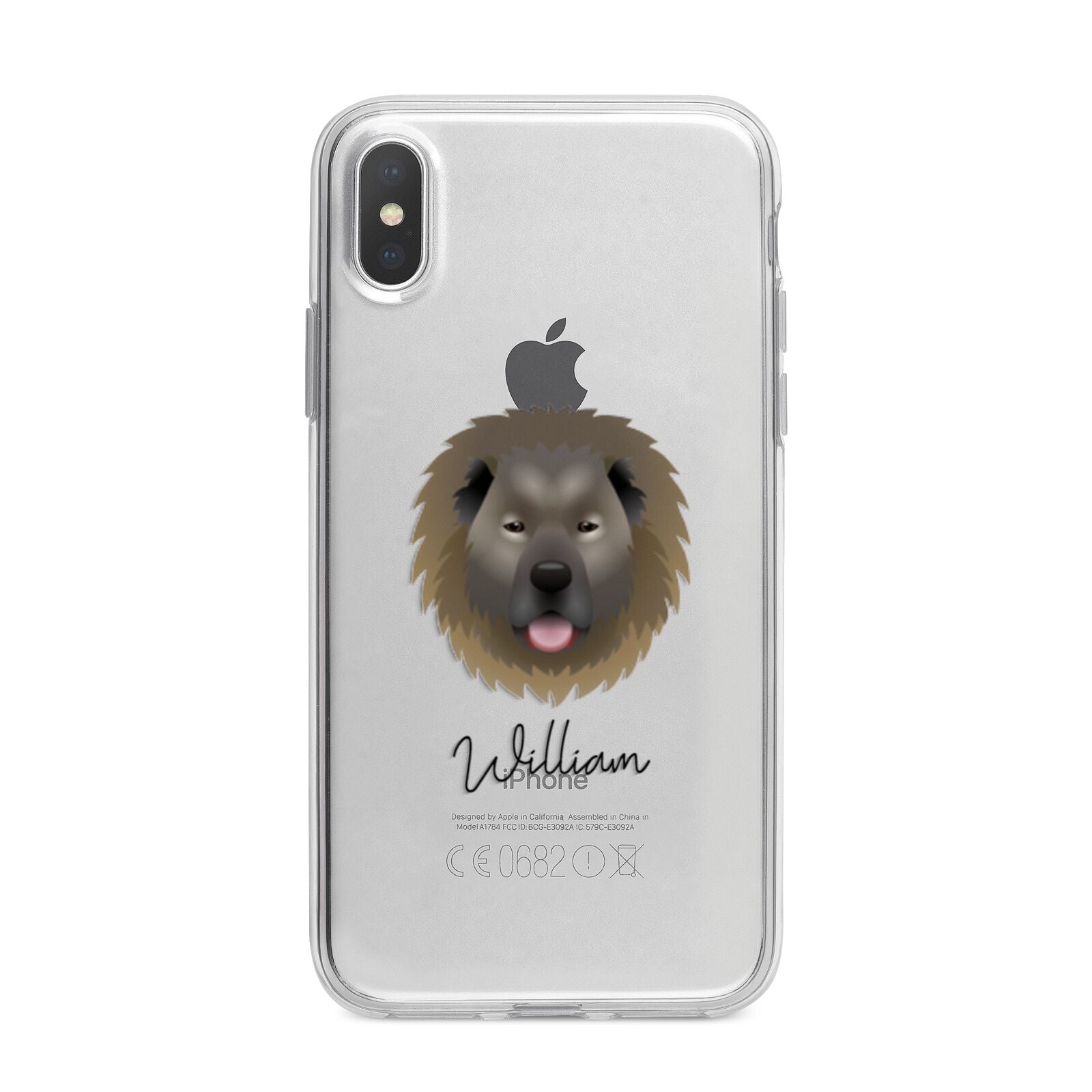 Causasian Shepherd Personalised iPhone X Bumper Case on Silver iPhone Alternative Image 1