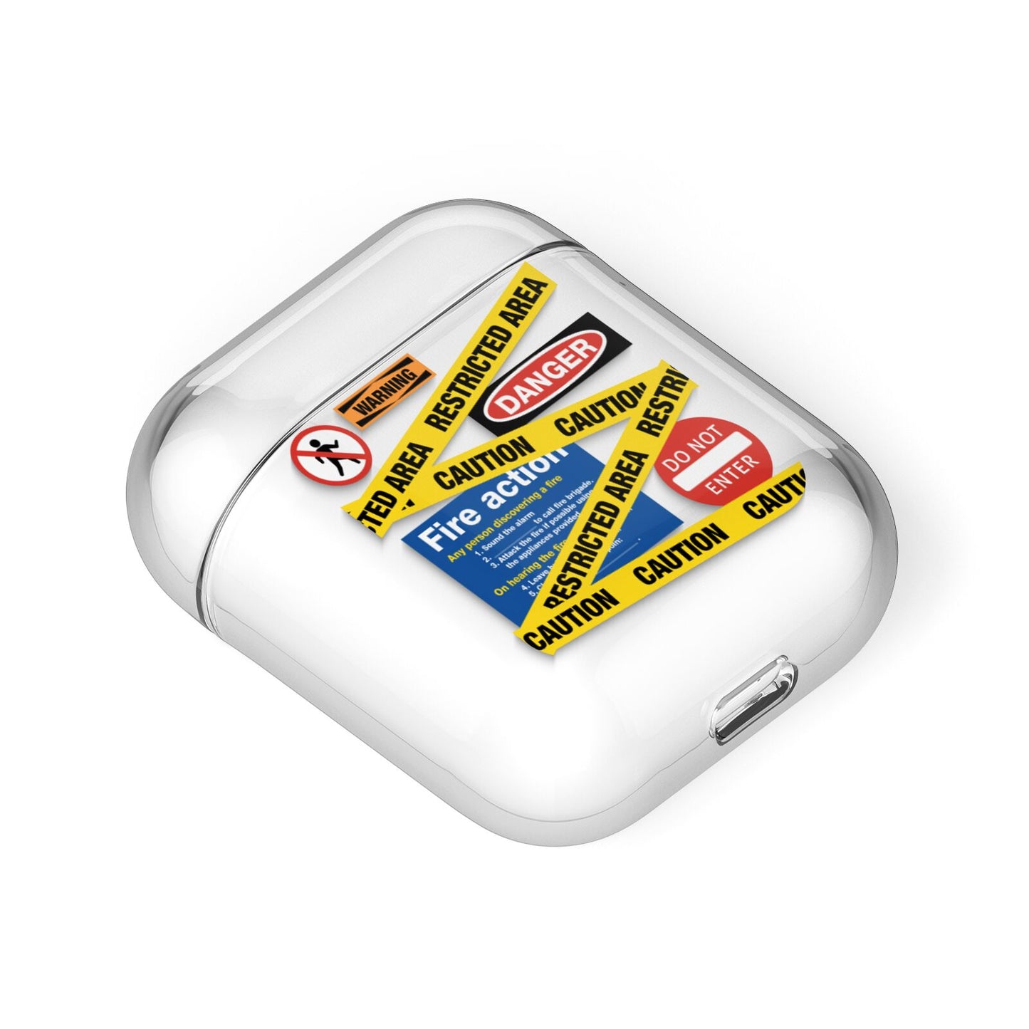 Caution Stickers AirPods Case Laid Flat