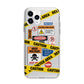 Caution Stickers Apple iPhone 11 Pro Max in Silver with Bumper Case