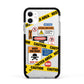 Caution Stickers Apple iPhone 11 in White with Black Impact Case