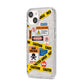 Caution Stickers iPhone 14 Glitter Tough Case Starlight Angled Image