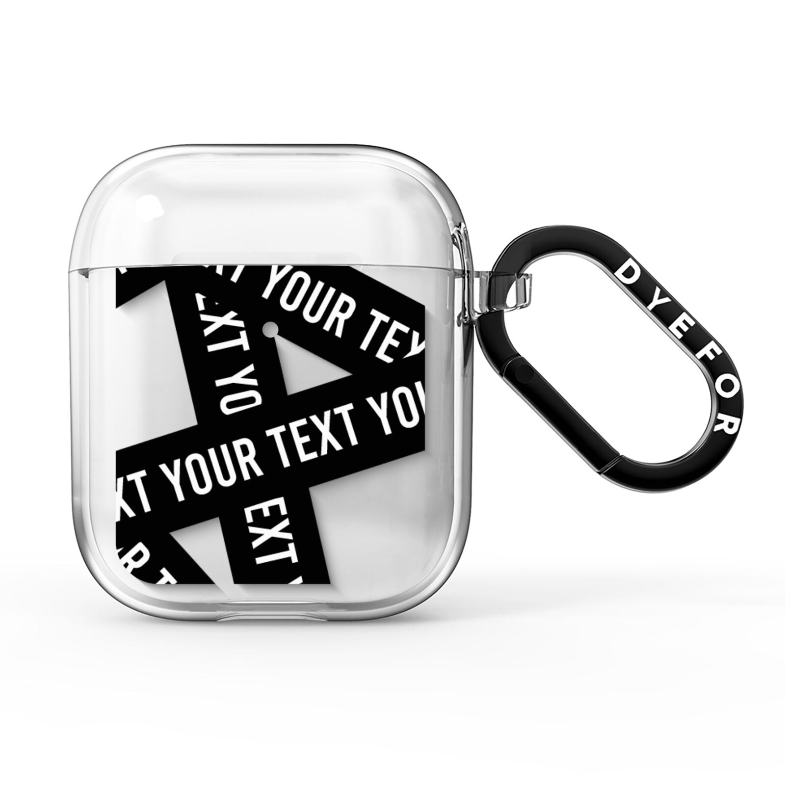 Caution Tape Custom Phrase AirPods Clear Case