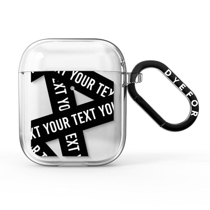 Caution Tape Custom Phrase AirPods Clear Case