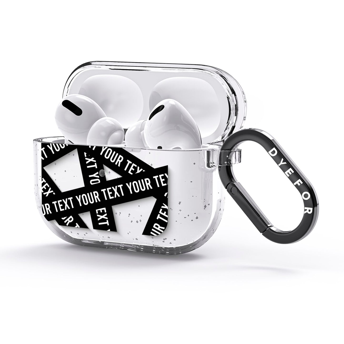 Caution Tape Custom Phrase AirPods Glitter Case 3rd Gen Side Image