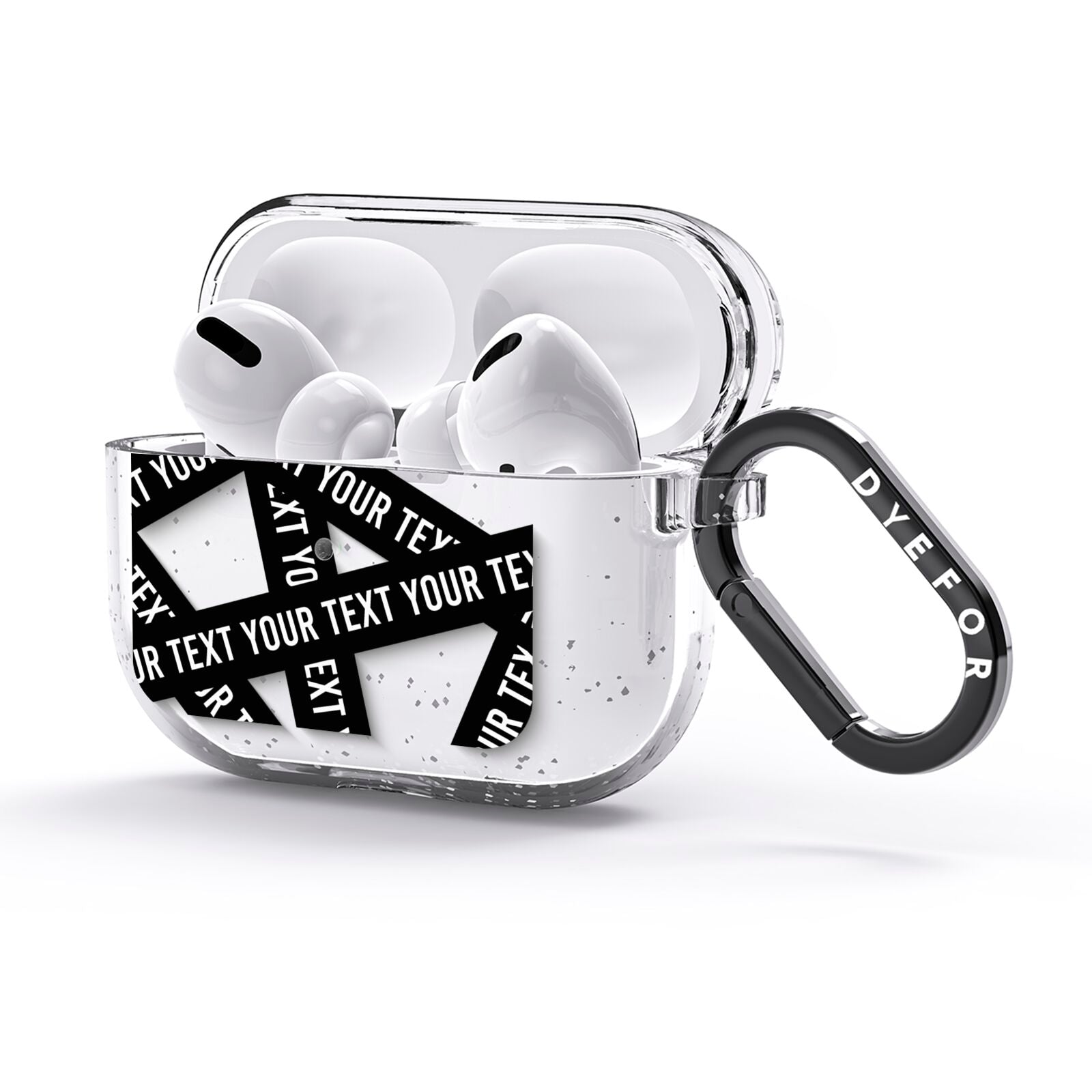 Caution Tape Custom Phrase AirPods Glitter Case 3rd Gen Side Image