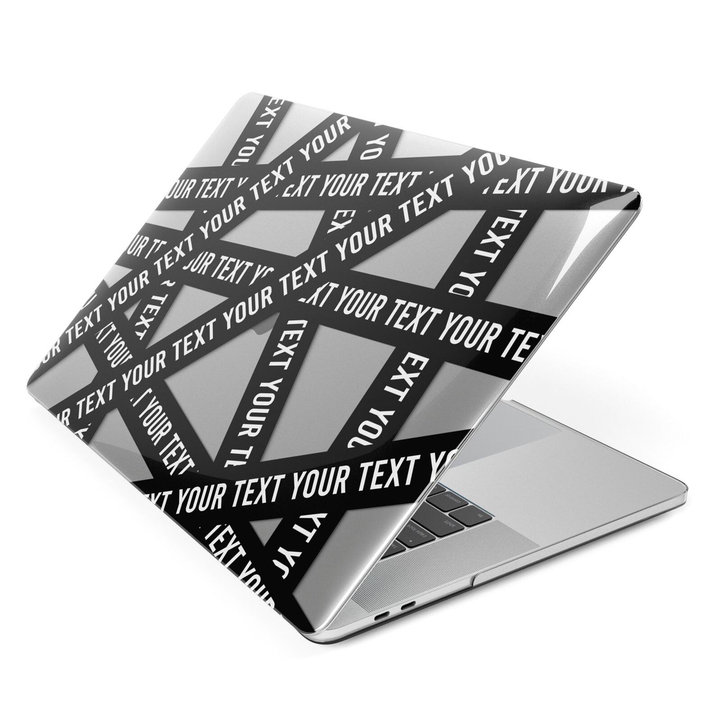 Caution Tape Custom Phrase Apple MacBook Case Side View