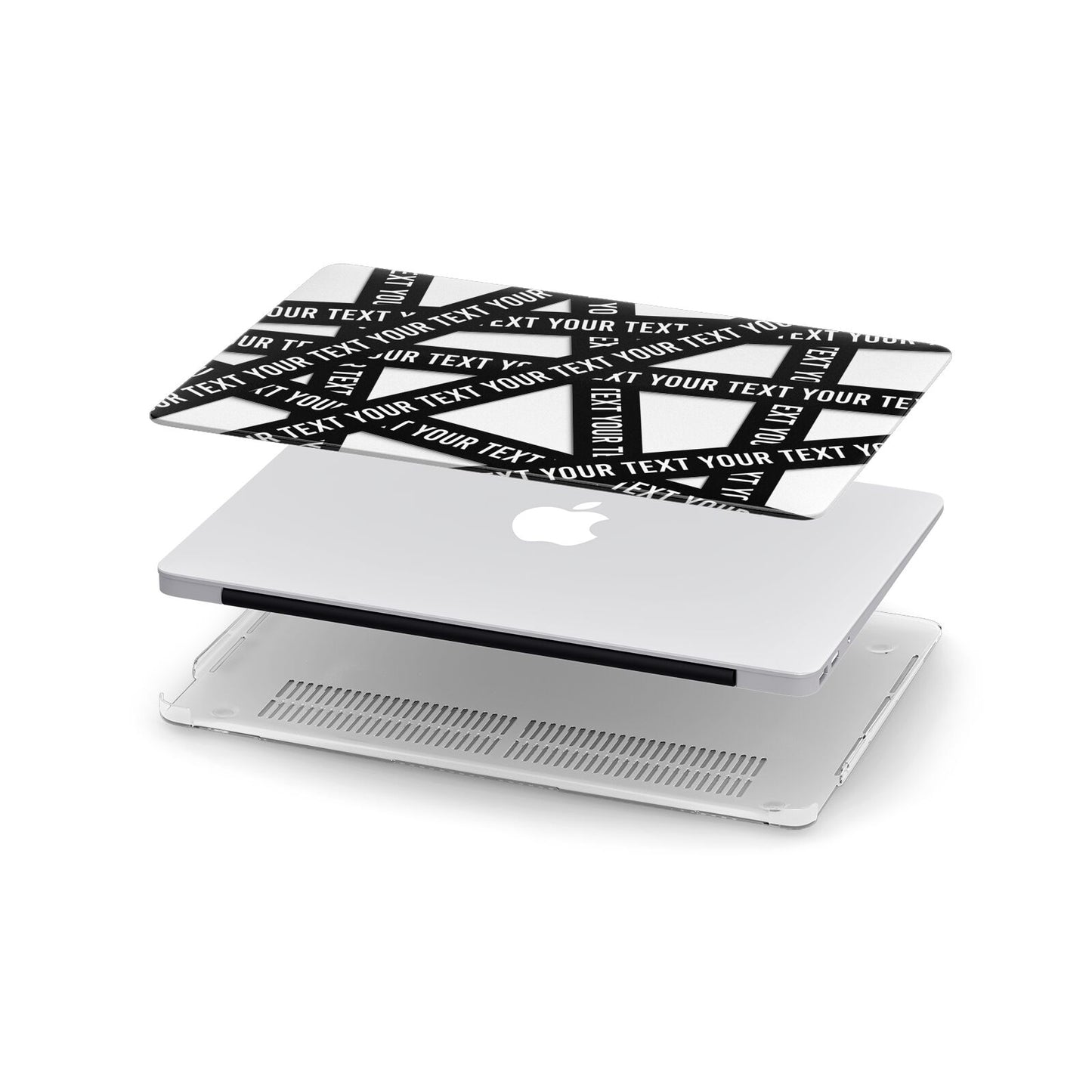 Caution Tape Custom Phrase Apple MacBook Case in Detail