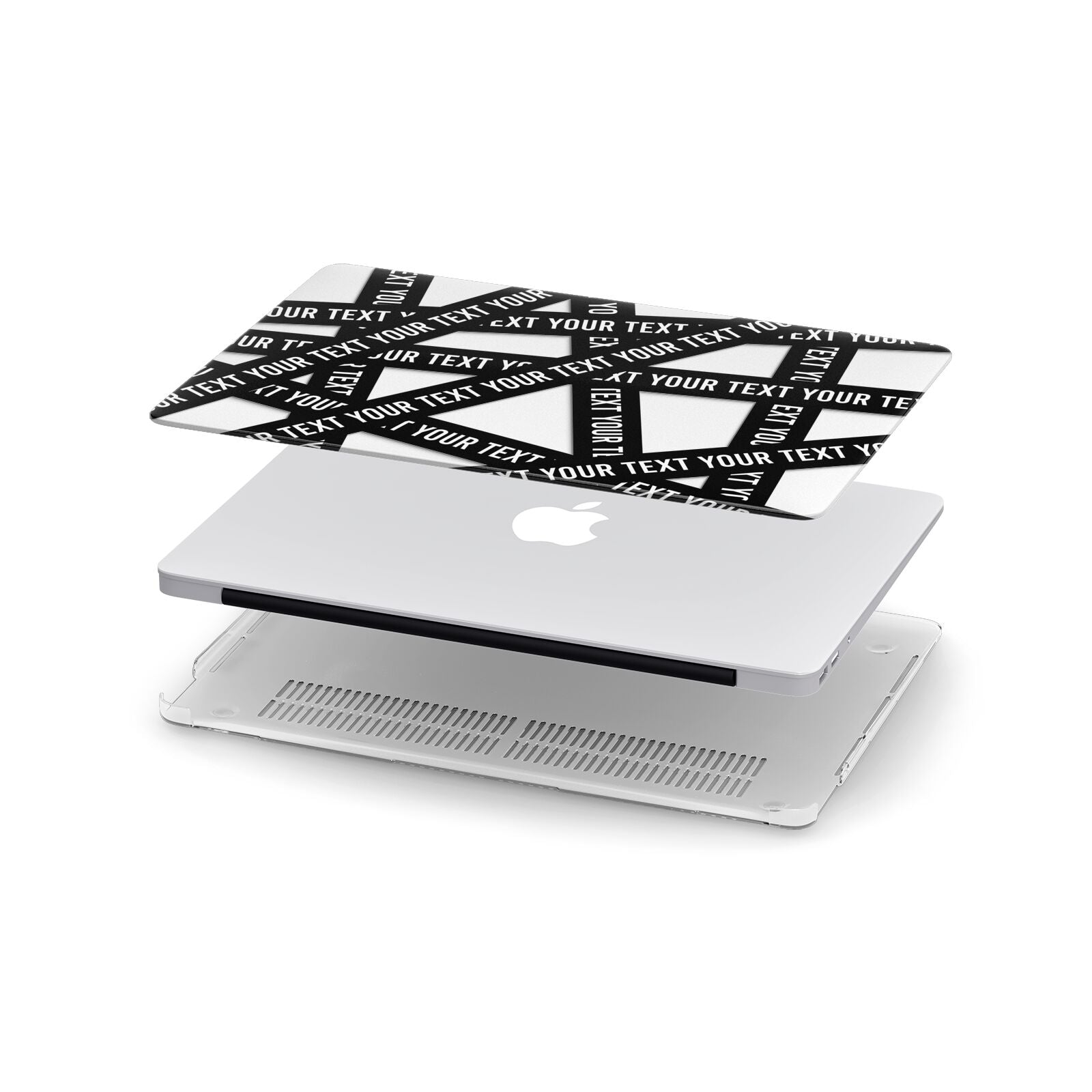 Caution Tape Custom Phrase Apple MacBook Case in Detail