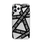 Caution Tape Custom Phrase Apple iPhone 11 Pro Max in Silver with Bumper Case