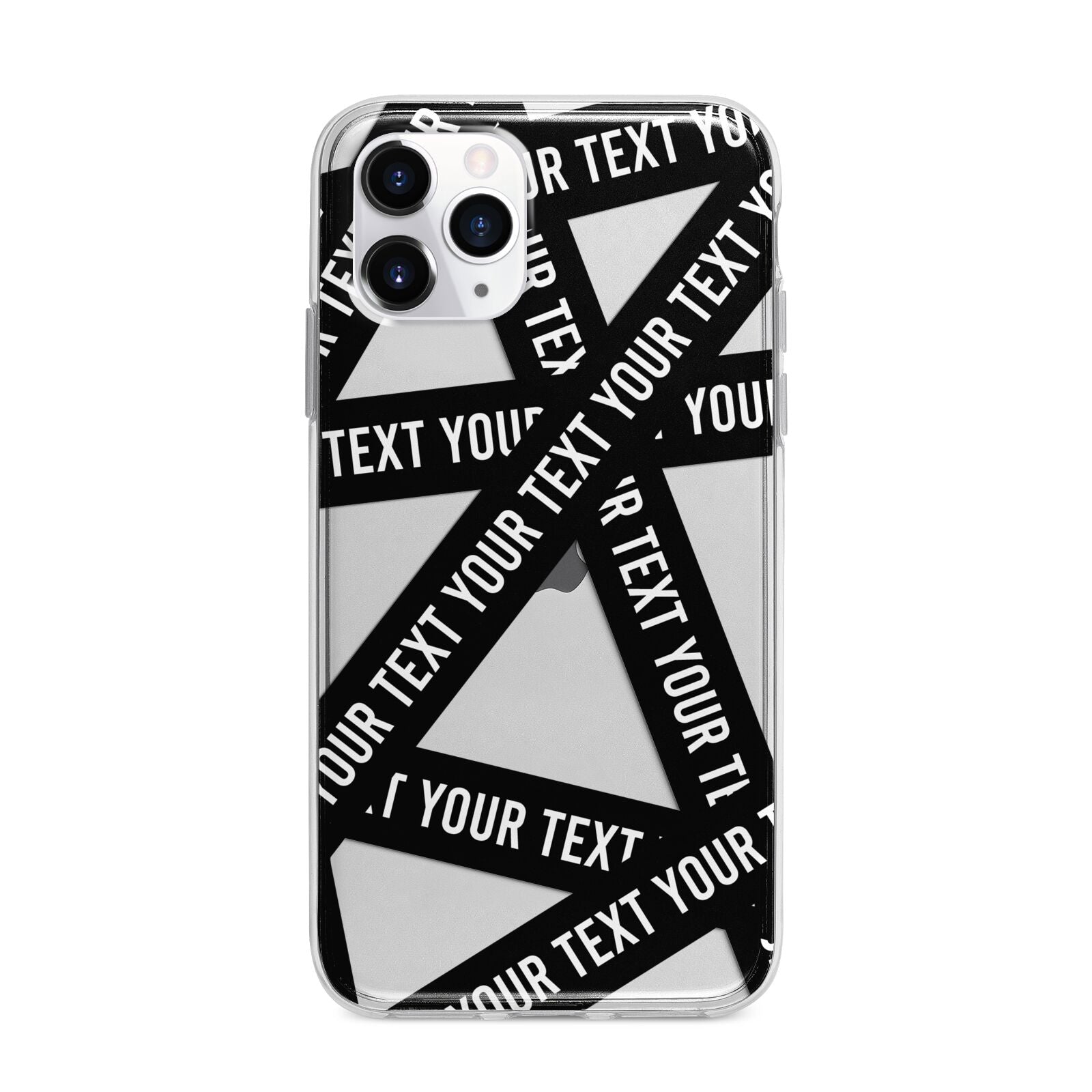 Caution Tape Custom Phrase Apple iPhone 11 Pro Max in Silver with Bumper Case