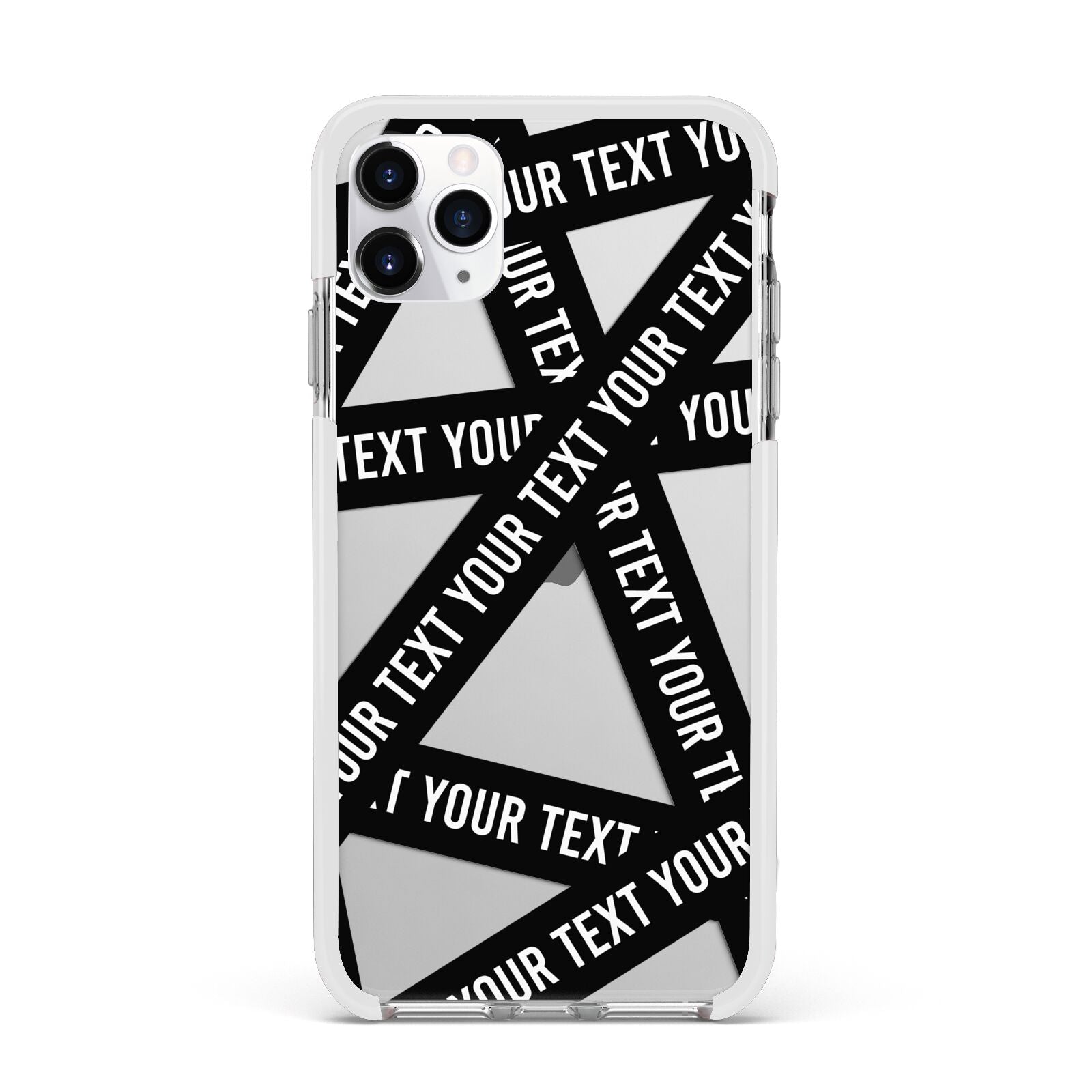 Caution Tape Custom Phrase Apple iPhone 11 Pro Max in Silver with White Impact Case