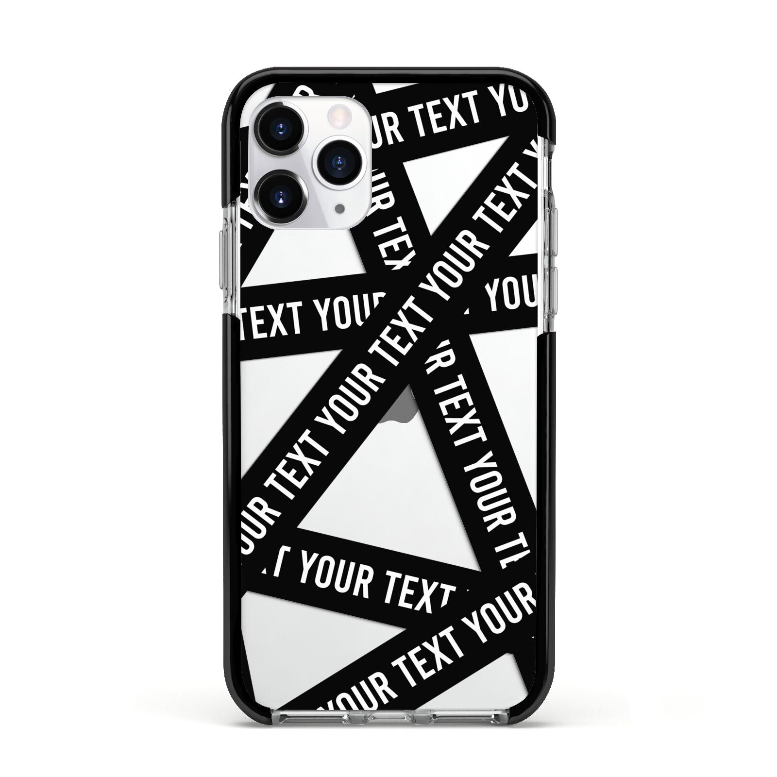 Caution Tape Custom Phrase Apple iPhone 11 Pro in Silver with Black Impact Case