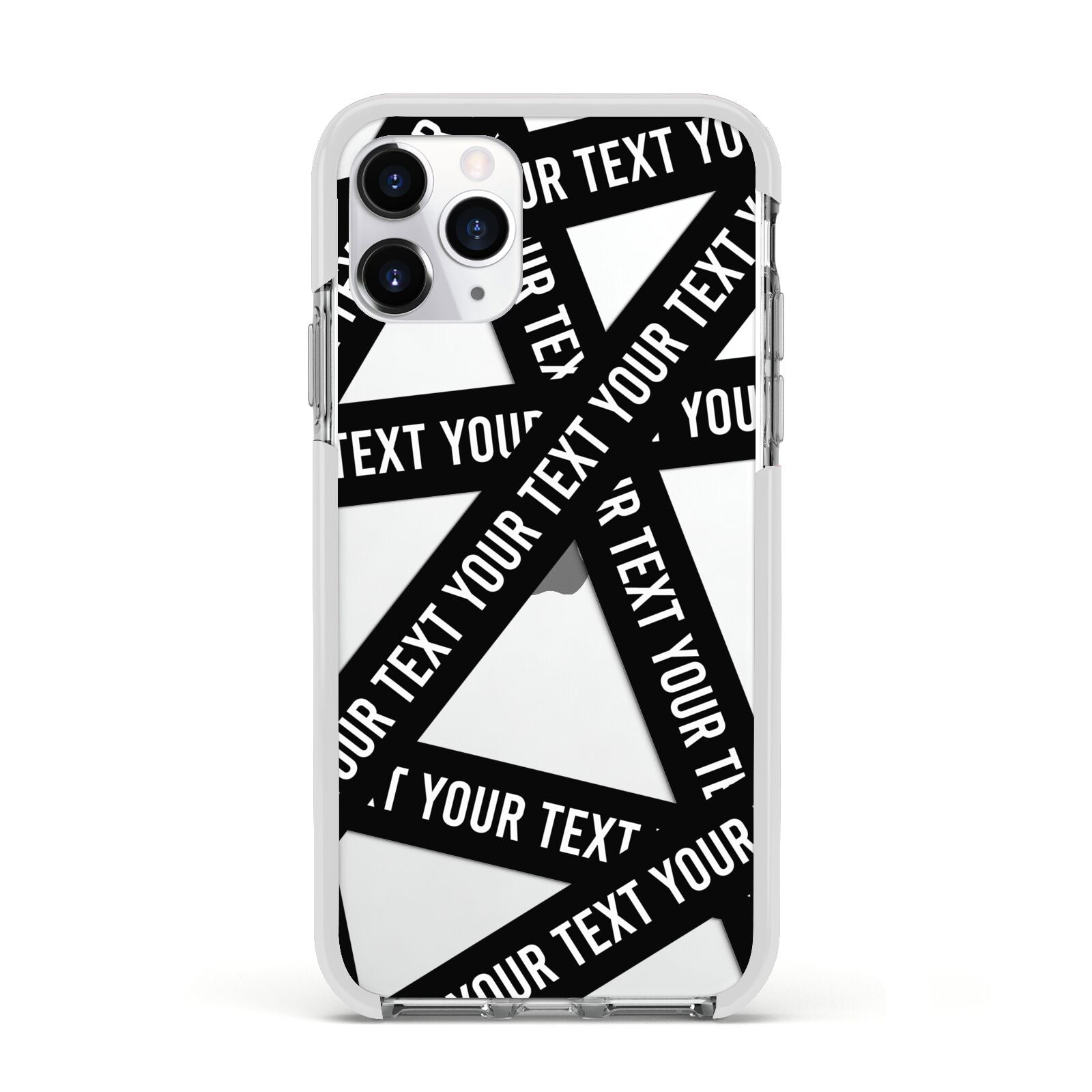 Caution Tape Custom Phrase Apple iPhone 11 Pro in Silver with White Impact Case