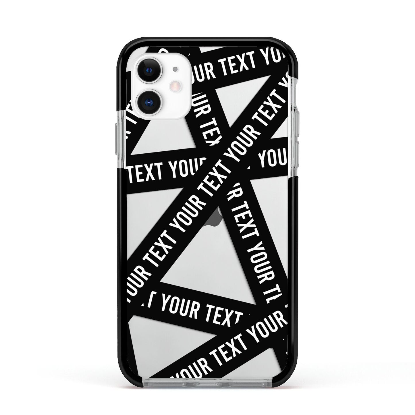 Caution Tape Custom Phrase Apple iPhone 11 in White with Black Impact Case