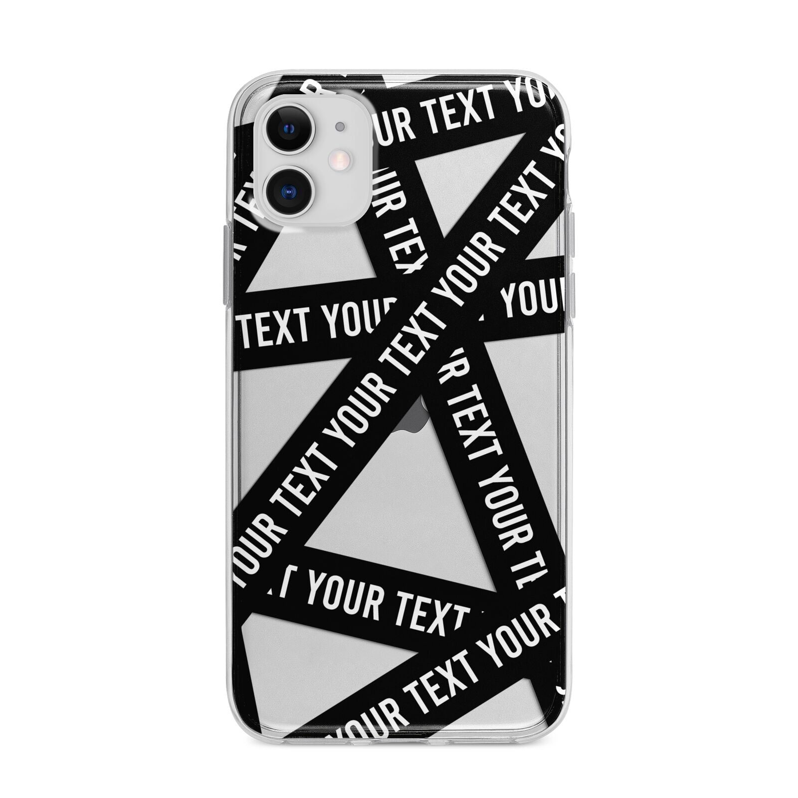 Caution Tape Custom Phrase Apple iPhone 11 in White with Bumper Case