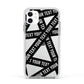 Caution Tape Custom Phrase Apple iPhone 11 in White with White Impact Case