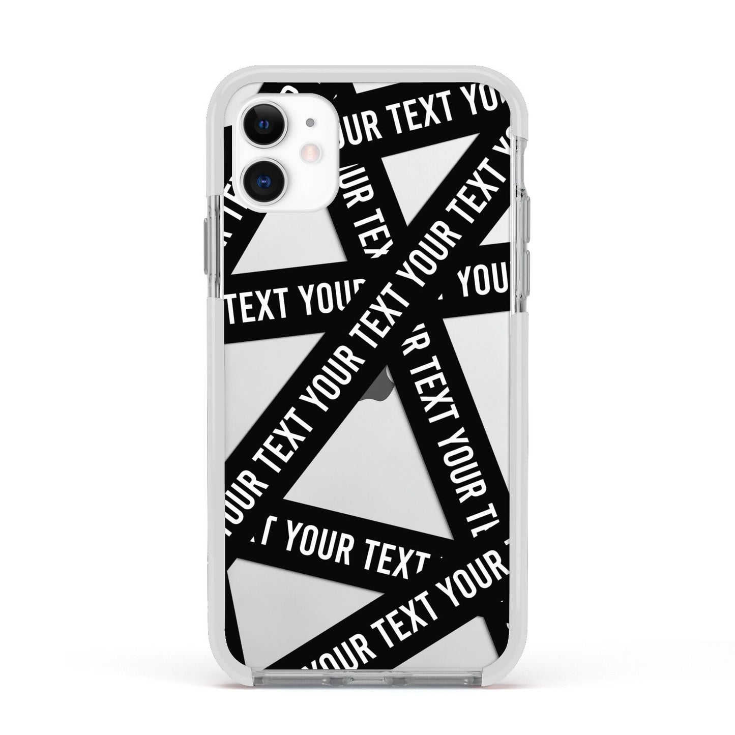 Caution Tape Custom Phrase Apple iPhone 11 in White with White Impact Case