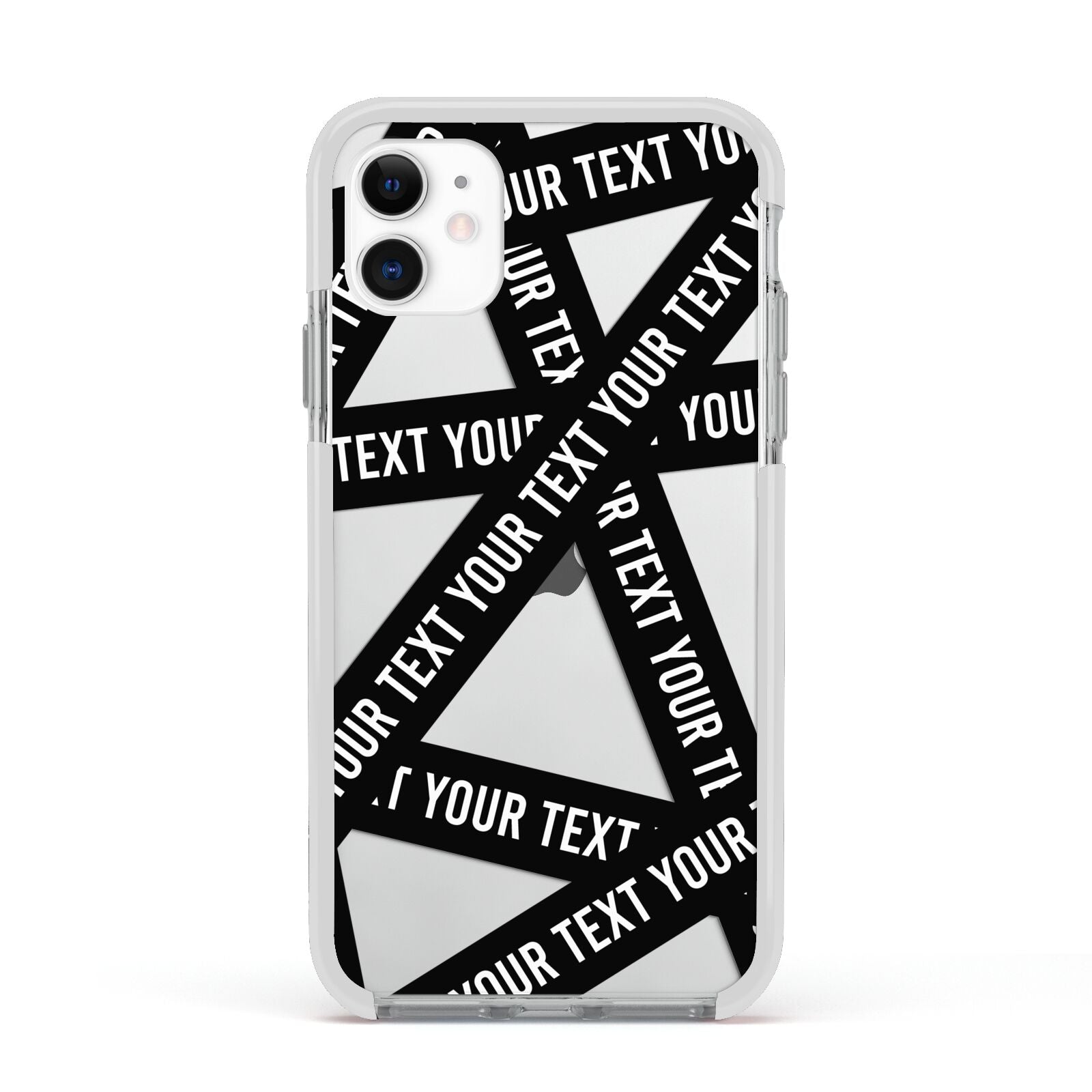 Caution Tape Custom Phrase Apple iPhone 11 in White with White Impact Case