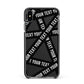 Caution Tape Custom Phrase Apple iPhone Xs Max Impact Case Black Edge on Black Phone