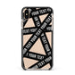 Caution Tape Custom Phrase Apple iPhone Xs Max Impact Case Black Edge on Gold Phone