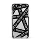 Caution Tape Custom Phrase Apple iPhone Xs Max Impact Case Black Edge on Silver Phone