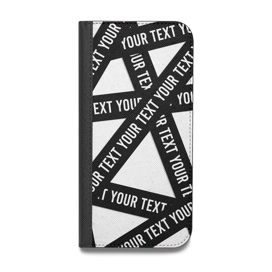 Caution Tape Custom Phrase Vegan Leather Flip Samsung Case