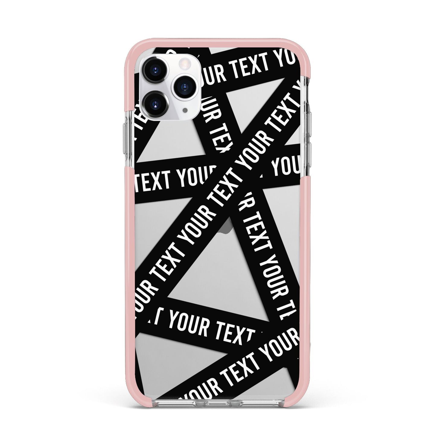 Caution Tape Custom Phrase iPhone 11 Pro Max Impact Pink Edge Case