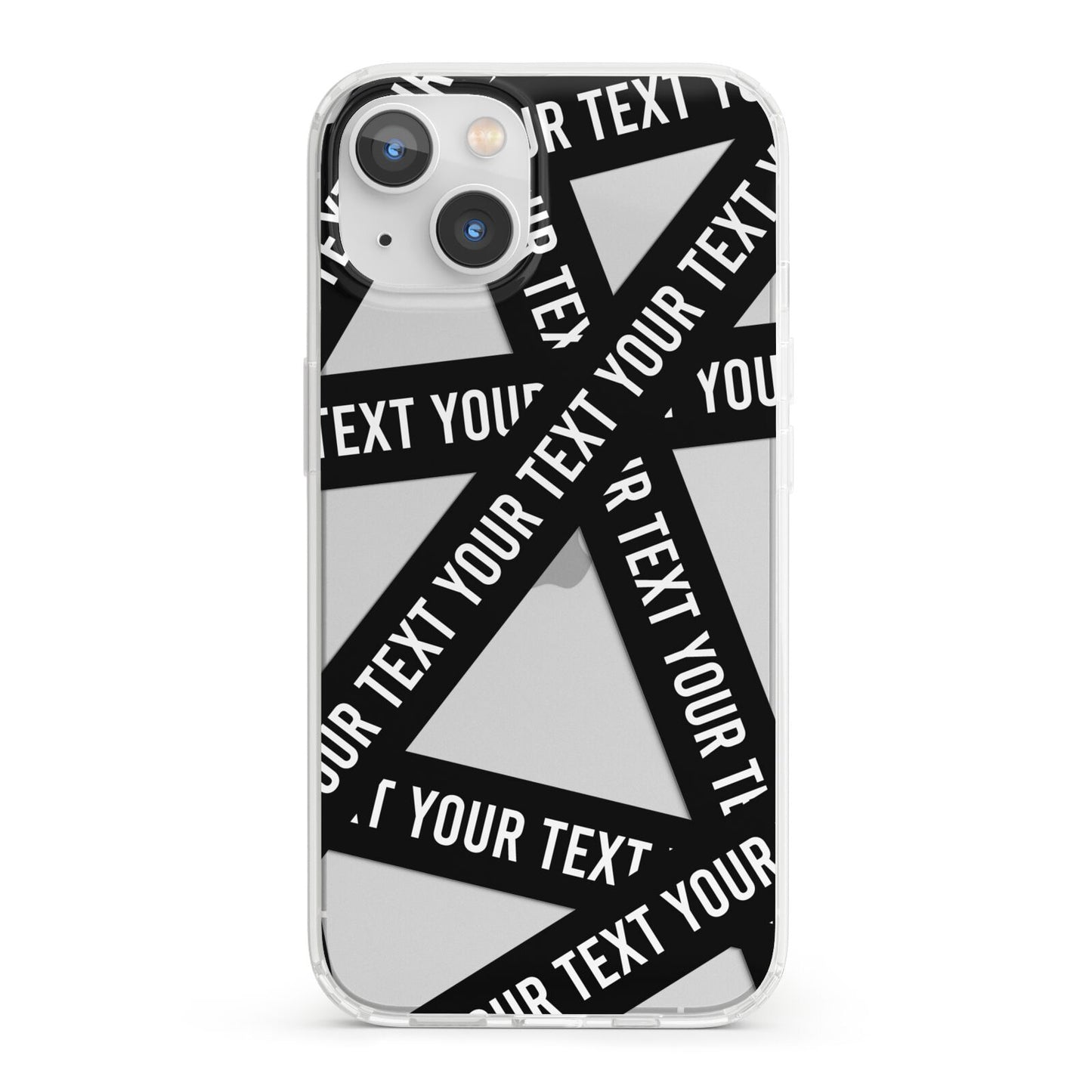 Caution Tape Custom Phrase iPhone 13 Clear Bumper Case
