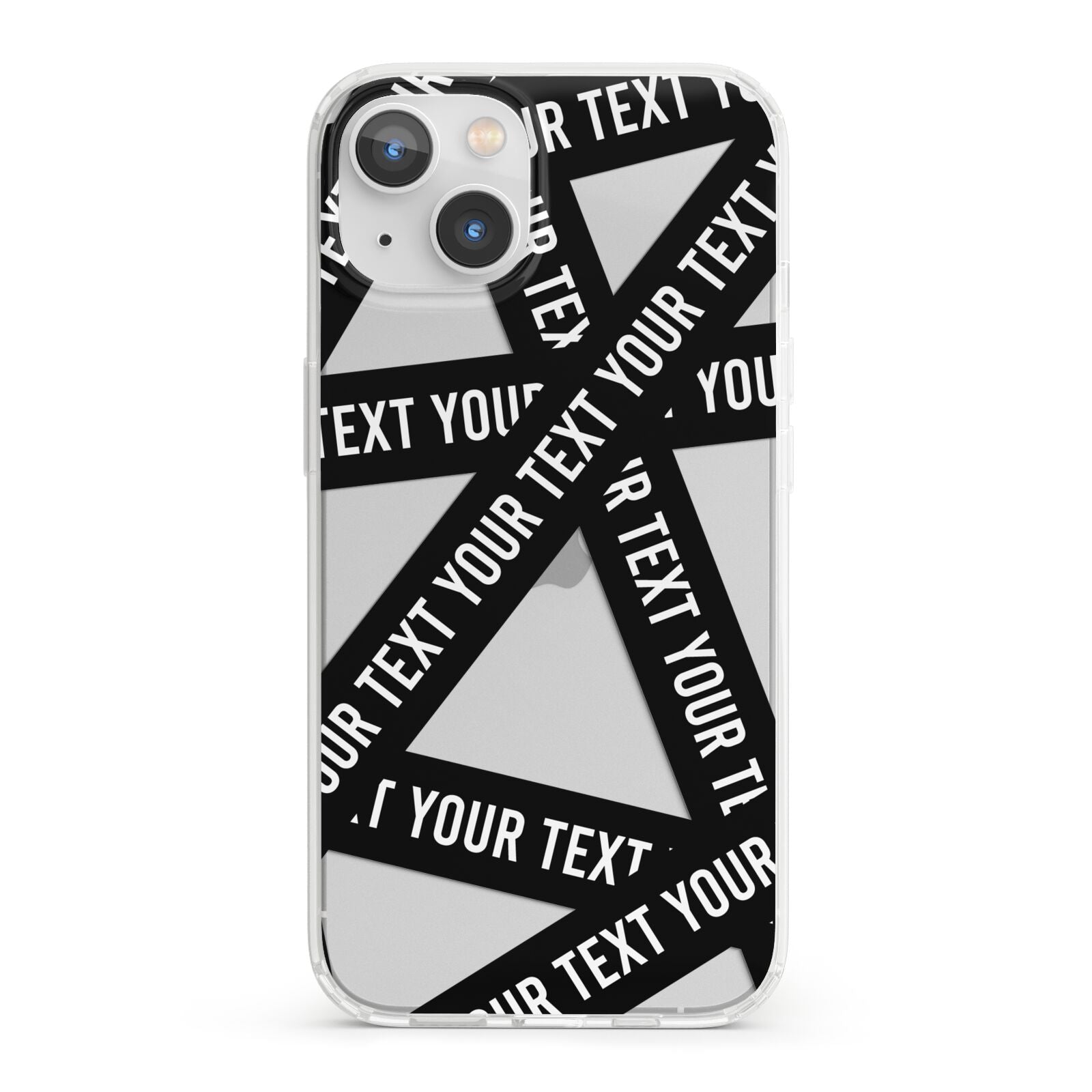 Caution Tape Custom Phrase iPhone 13 Clear Bumper Case
