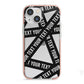 Caution Tape Custom Phrase iPhone 13 Mini TPU Impact Case with Pink Edges