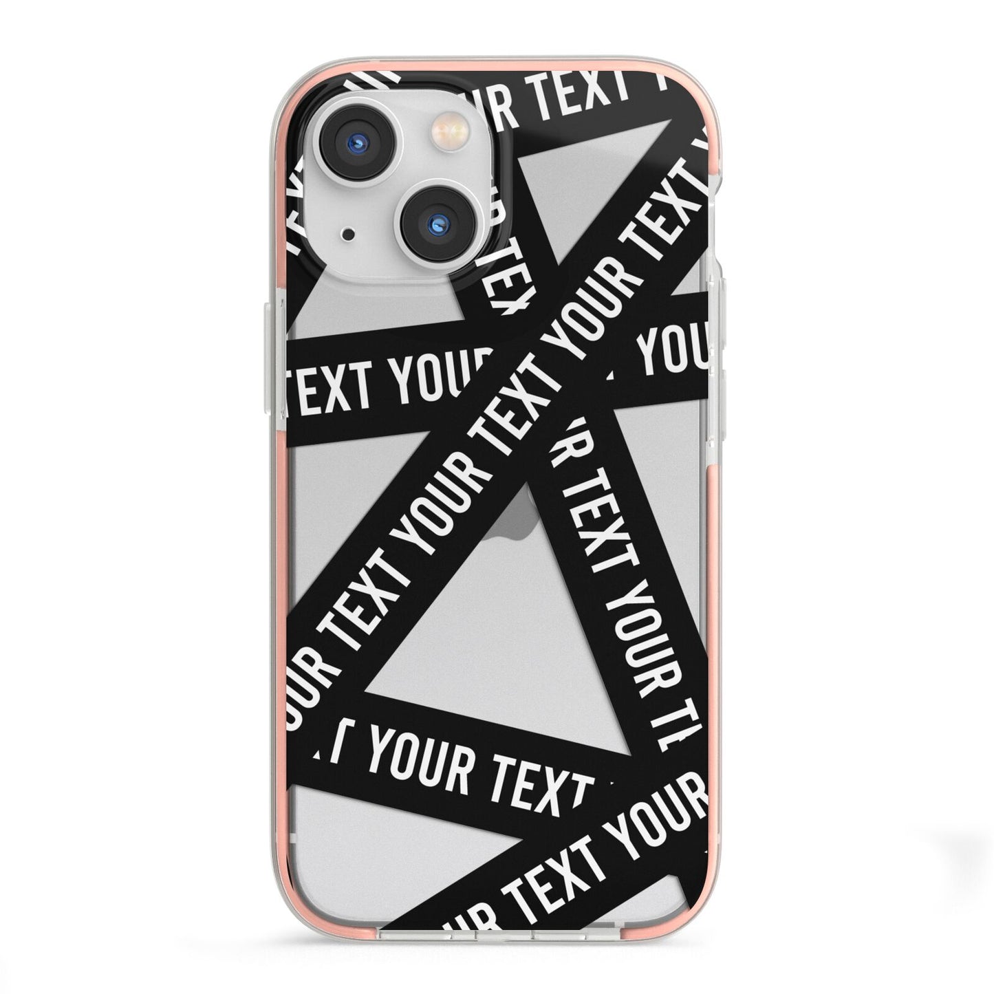 Caution Tape Custom Phrase iPhone 13 Mini TPU Impact Case with Pink Edges