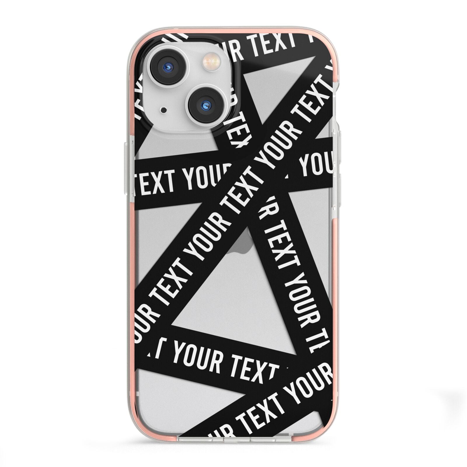 Caution Tape Custom Phrase iPhone 13 Mini TPU Impact Case with Pink Edges
