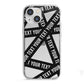 Caution Tape Custom Phrase iPhone 13 Mini TPU Impact Case with White Edges