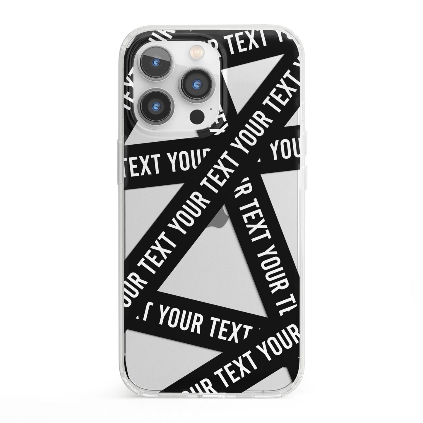 Caution Tape Custom Phrase iPhone 13 Pro Clear Bumper Case