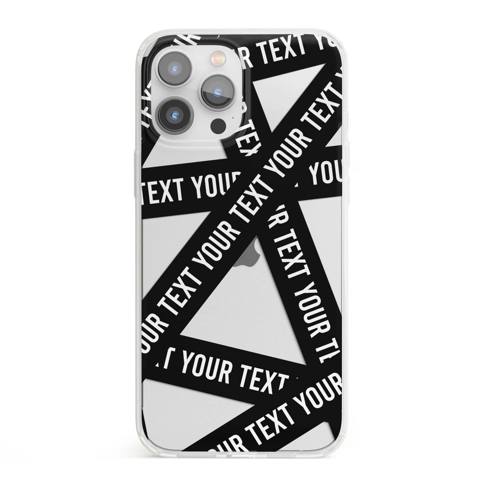 Caution Tape Custom Phrase iPhone 13 Pro Max Clear Bumper Case