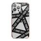 Caution Tape Custom Phrase iPhone 13 Pro Max TPU Impact Case with Pink Edges
