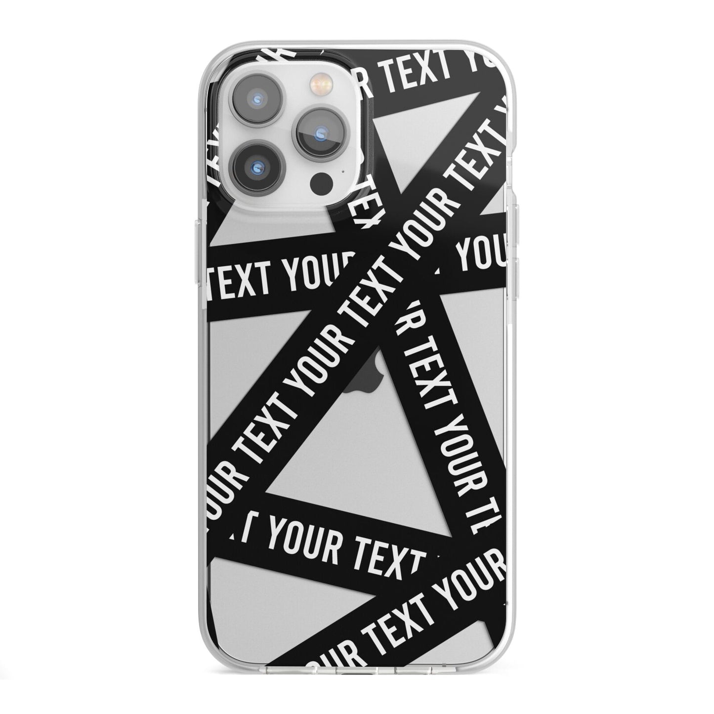 Caution Tape Custom Phrase iPhone 13 Pro Max TPU Impact Case with White Edges