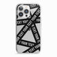 Caution Tape Custom Phrase iPhone 13 Pro TPU Impact Case with White Edges