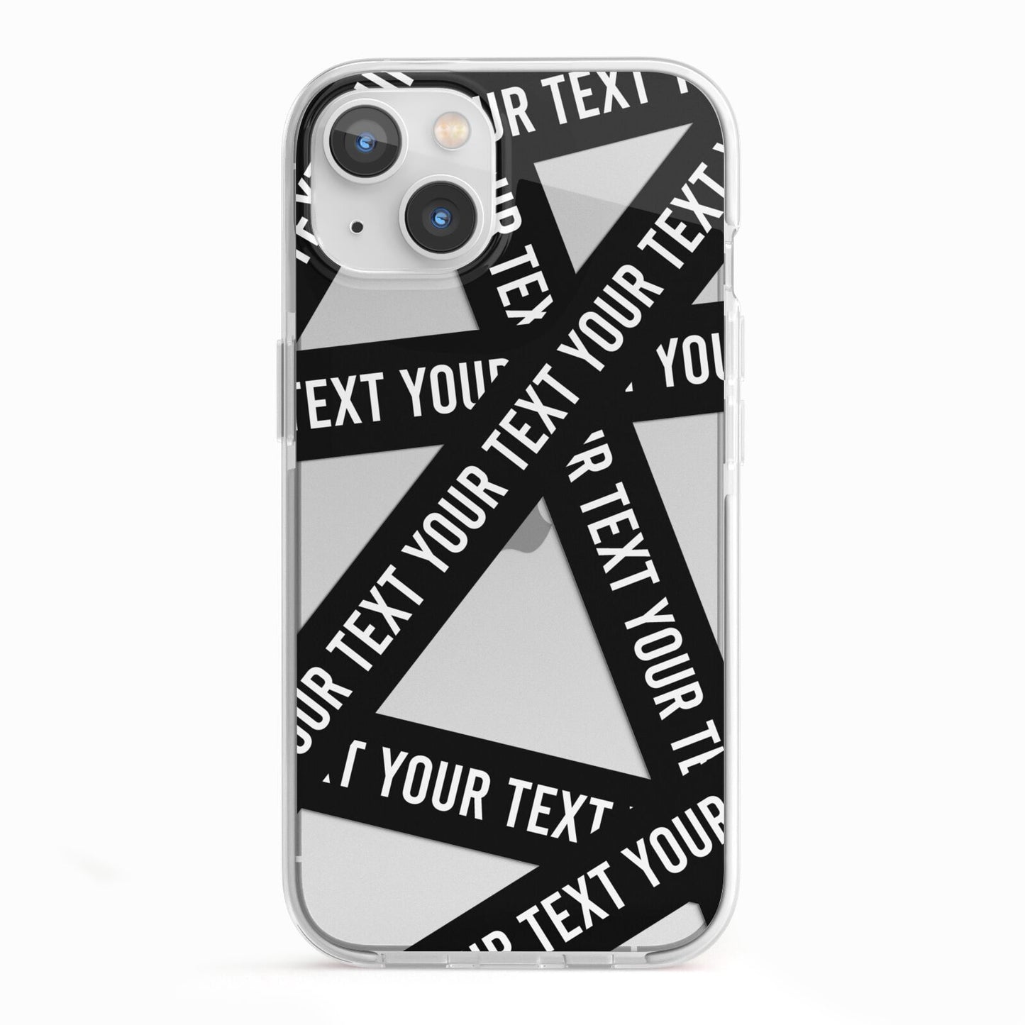 Caution Tape Custom Phrase iPhone 13 TPU Impact Case with White Edges