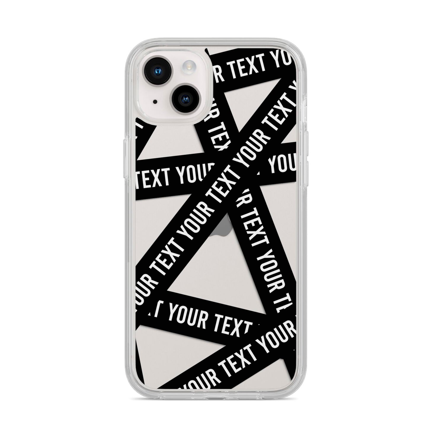 Caution Tape Custom Phrase iPhone 14 Plus Clear Tough Case Starlight
