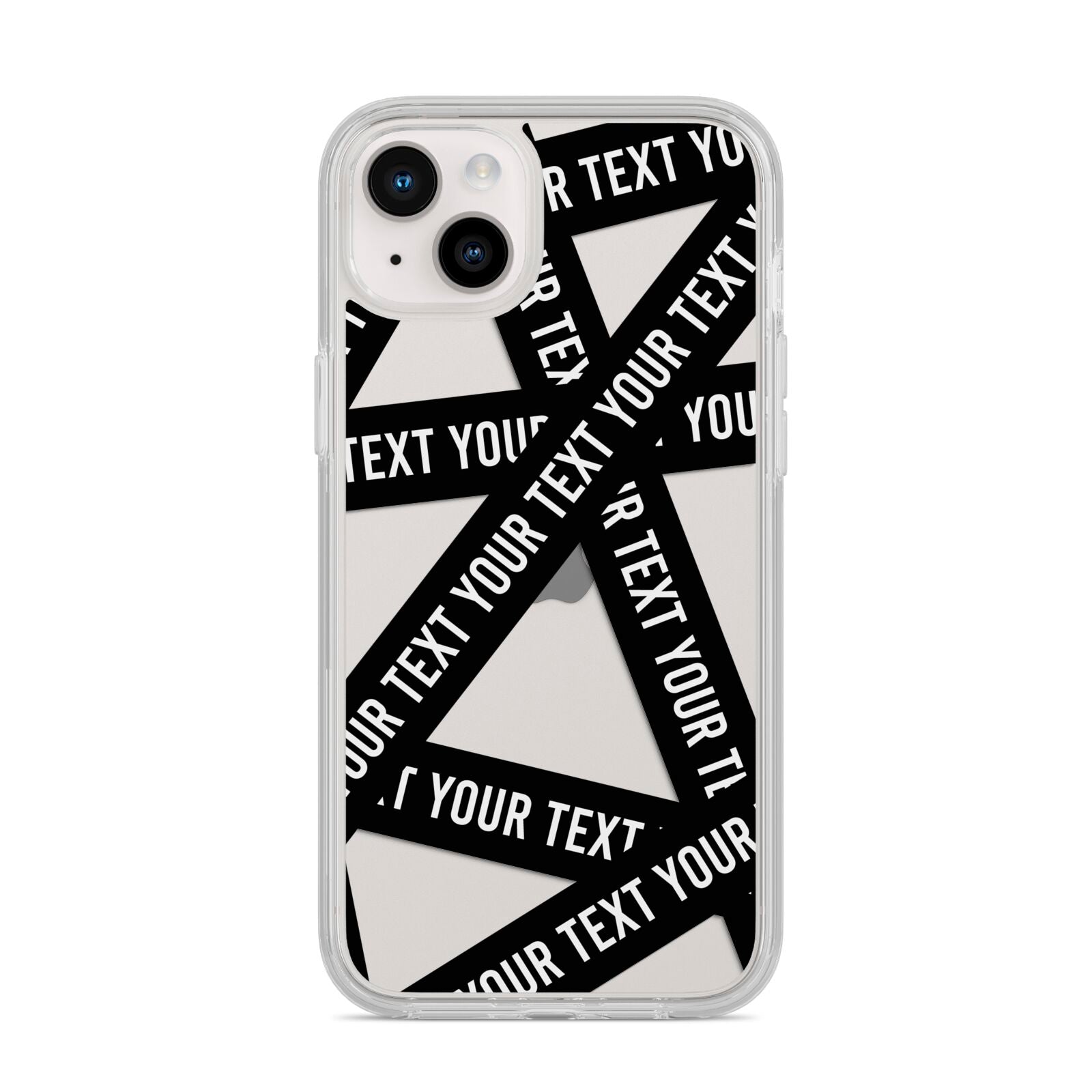 Caution Tape Custom Phrase iPhone 14 Plus Clear Tough Case Starlight