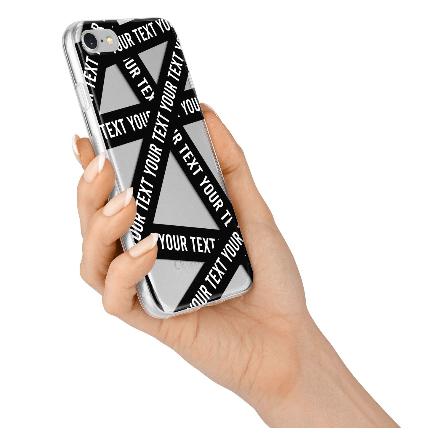 Caution Tape Custom Phrase iPhone 7 Bumper Case on Silver iPhone Alternative Image