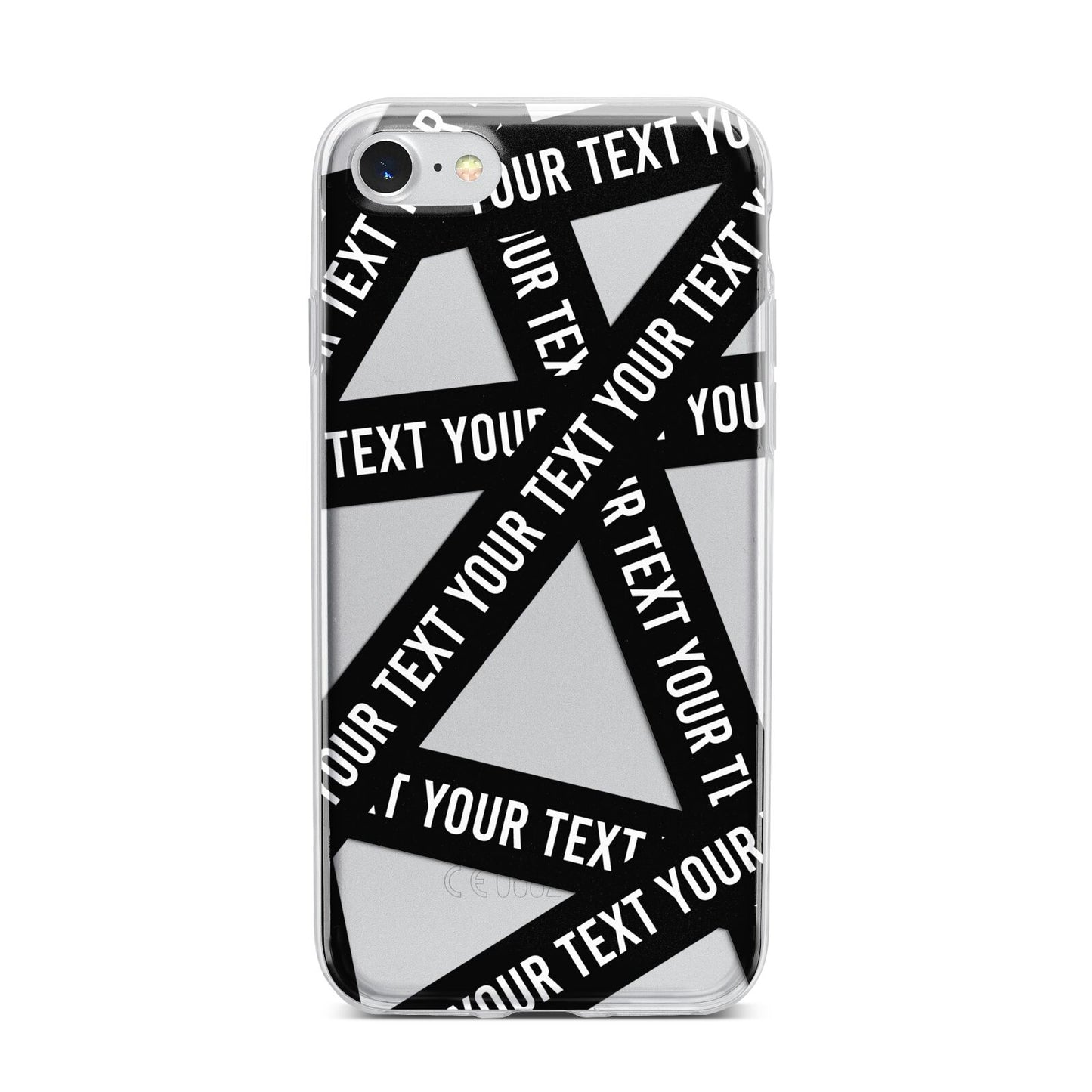 Caution Tape Custom Phrase iPhone 7 Bumper Case on Silver iPhone