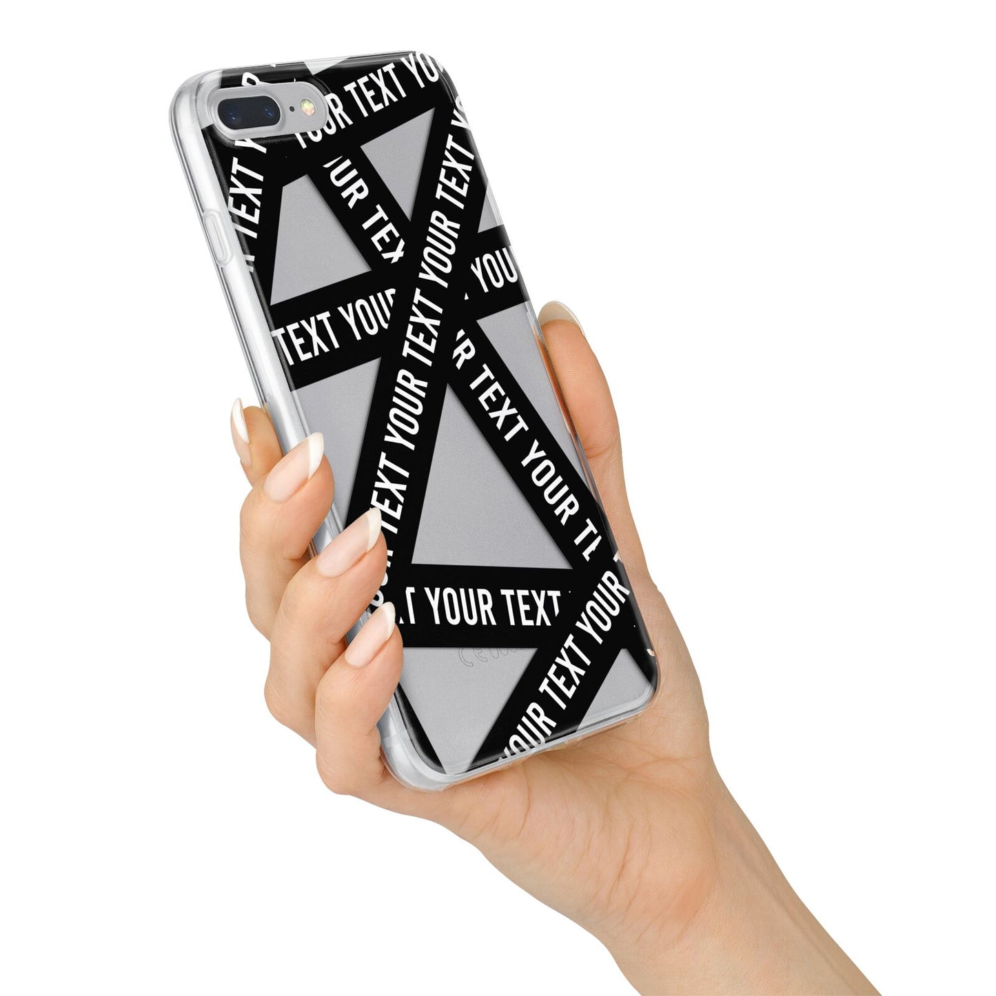 Caution Tape Custom Phrase iPhone 7 Plus Bumper Case on Silver iPhone Alternative Image