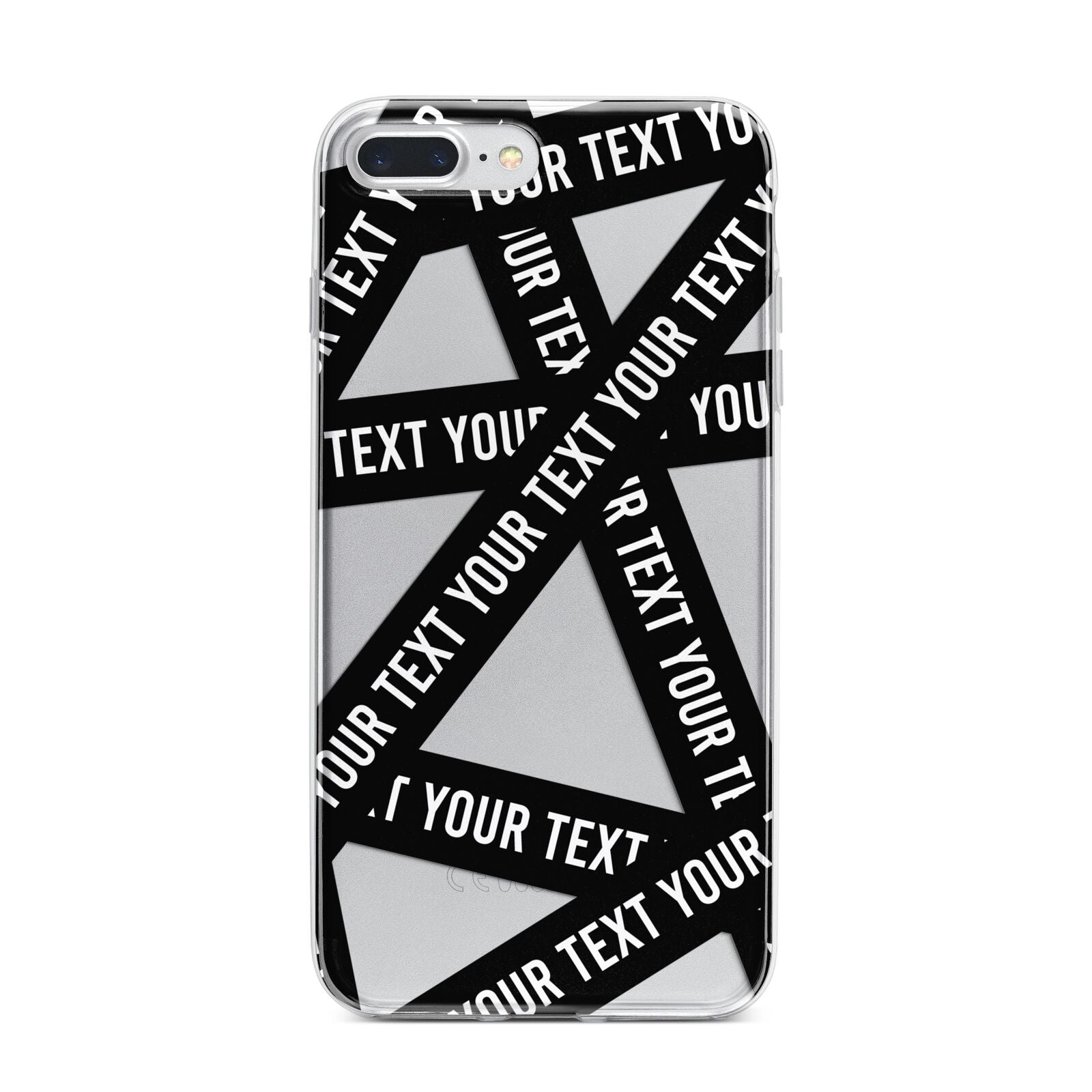 Caution Tape Custom Phrase iPhone 7 Plus Bumper Case on Silver iPhone