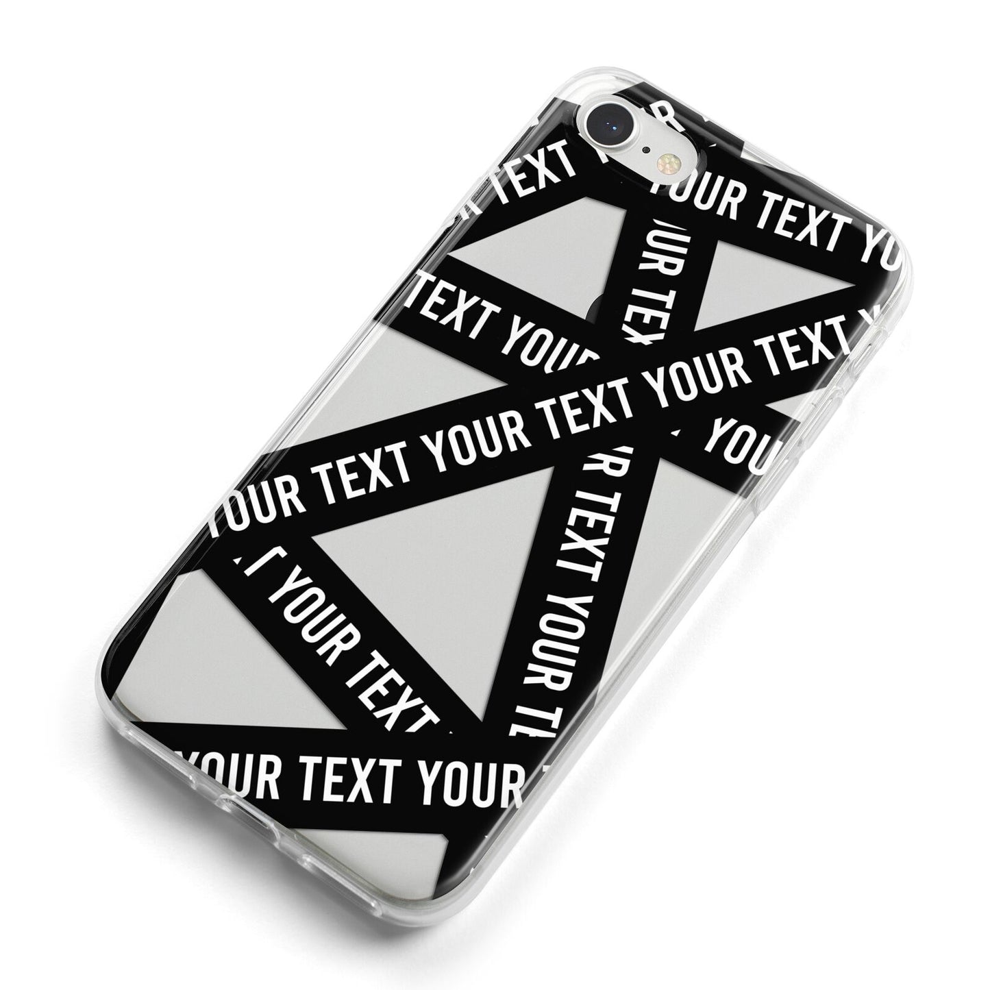 Caution Tape Custom Phrase iPhone 8 Bumper Case on Silver iPhone Alternative Image
