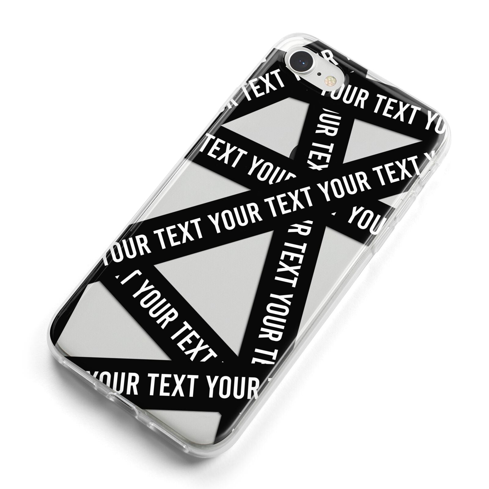 Caution Tape Custom Phrase iPhone 8 Bumper Case on Silver iPhone Alternative Image