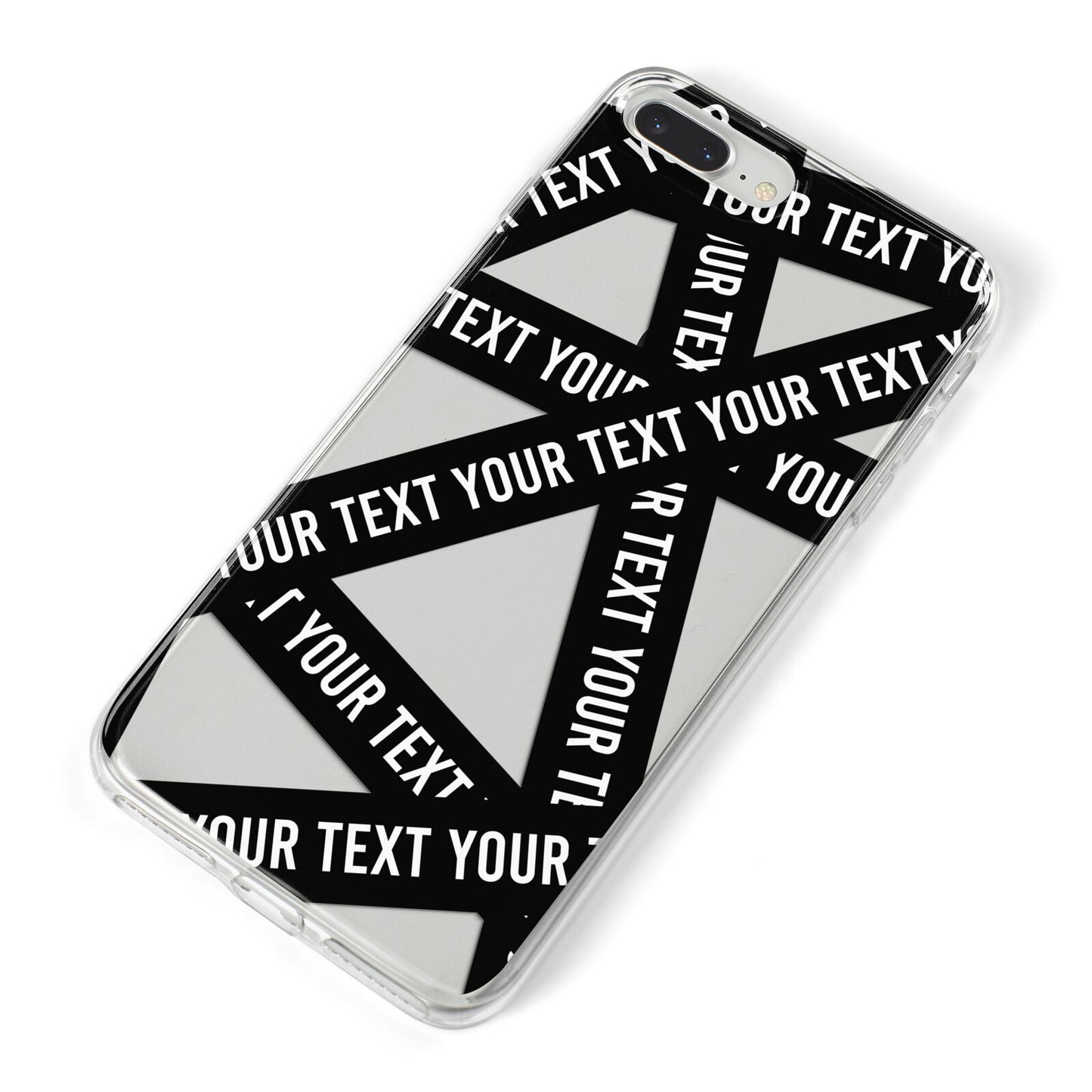 Caution Tape Custom Phrase iPhone 8 Plus Bumper Case on Silver iPhone Alternative Image